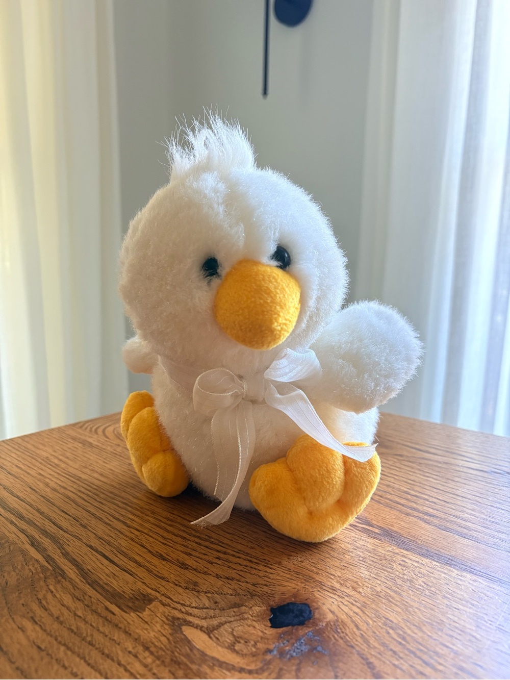 DanDee White sparkle Plush Duck with Yellow Beak & Feet